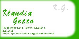 klaudia getto business card